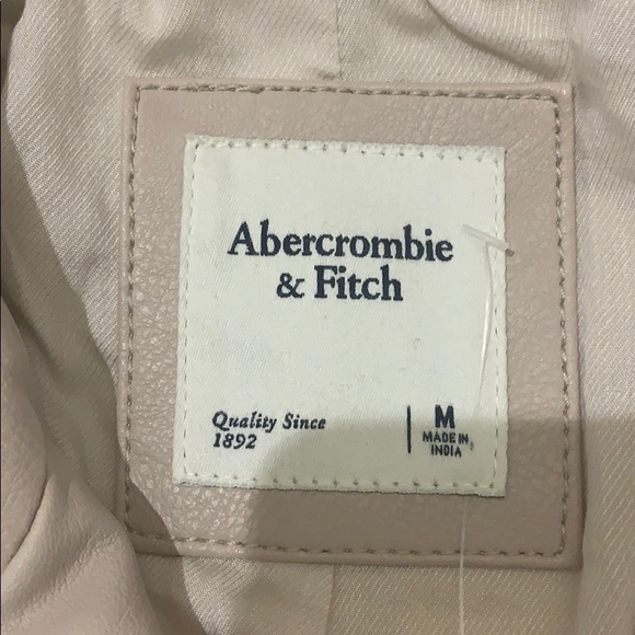 NWOT A&F Beige Leather Jacket - Picture 2 of 4